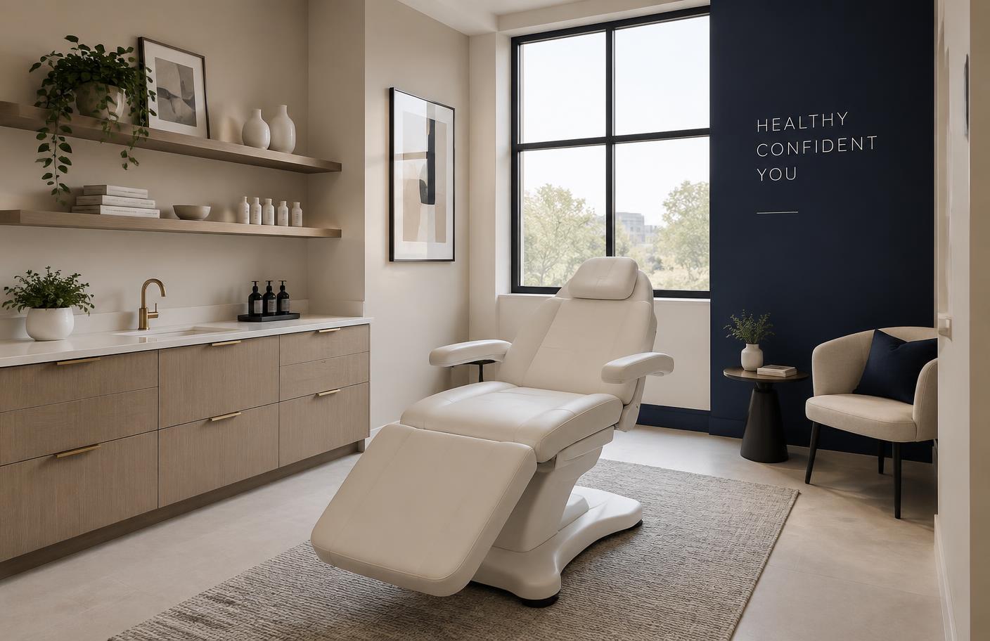 Sala de atendimento de uma clínica de estética